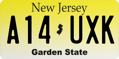 NJ license plate A14UXK