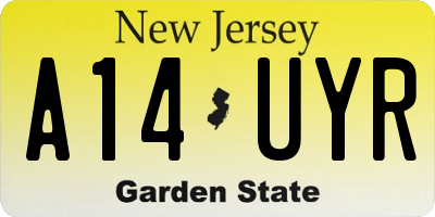 NJ license plate A14UYR