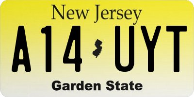 NJ license plate A14UYT