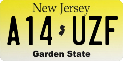 NJ license plate A14UZF