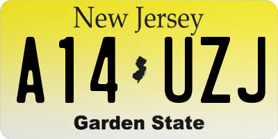 NJ license plate A14UZJ