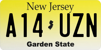 NJ license plate A14UZN