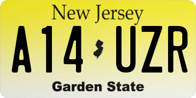 NJ license plate A14UZR