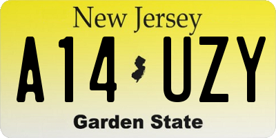 NJ license plate A14UZY