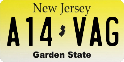 NJ license plate A14VAG
