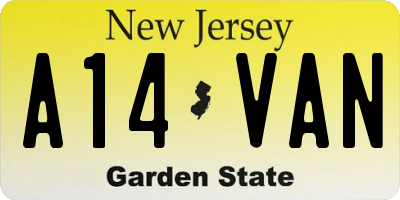 NJ license plate A14VAN