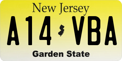 NJ license plate A14VBA