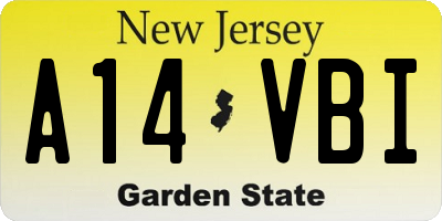 NJ license plate A14VBI