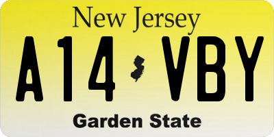 NJ license plate A14VBY