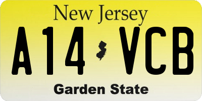 NJ license plate A14VCB