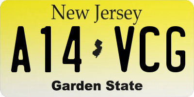 NJ license plate A14VCG