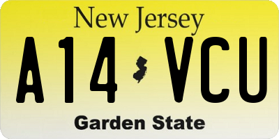 NJ license plate A14VCU