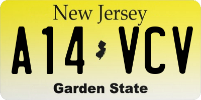 NJ license plate A14VCV
