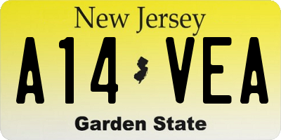 NJ license plate A14VEA