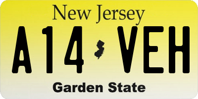 NJ license plate A14VEH