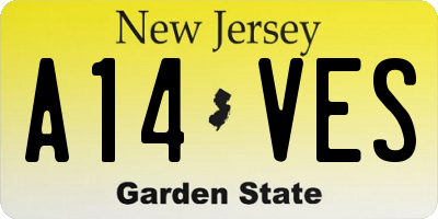 NJ license plate A14VES
