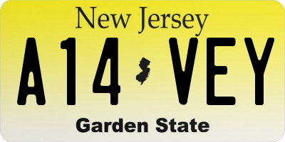 NJ license plate A14VEY