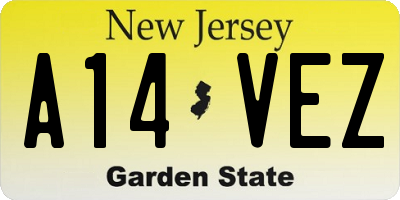 NJ license plate A14VEZ