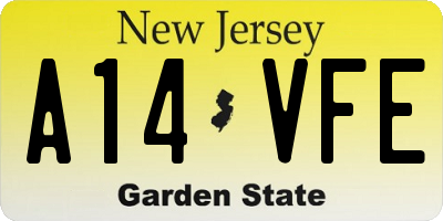 NJ license plate A14VFE