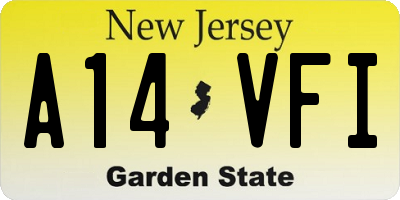 NJ license plate A14VFI