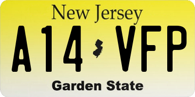 NJ license plate A14VFP