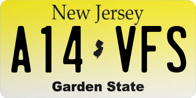 NJ license plate A14VFS