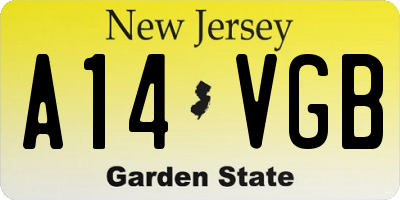 NJ license plate A14VGB