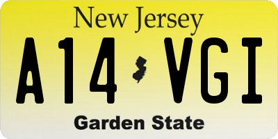NJ license plate A14VGI