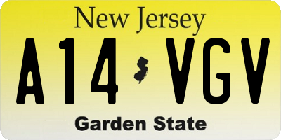 NJ license plate A14VGV