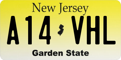 NJ license plate A14VHL