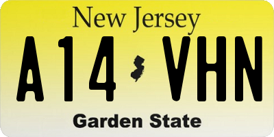 NJ license plate A14VHN