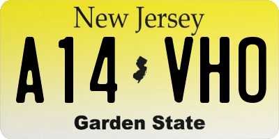 NJ license plate A14VHO