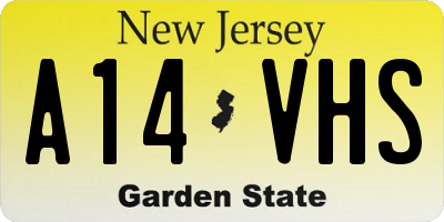 NJ license plate A14VHS