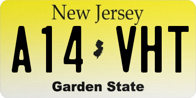 NJ license plate A14VHT