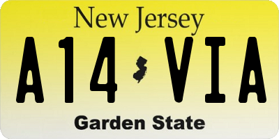 NJ license plate A14VIA