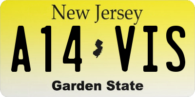 NJ license plate A14VIS