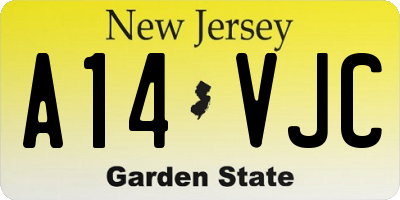 NJ license plate A14VJC