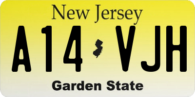 NJ license plate A14VJH
