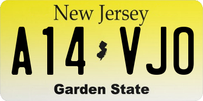 NJ license plate A14VJO