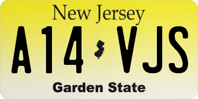 NJ license plate A14VJS
