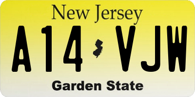 NJ license plate A14VJW