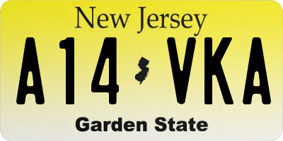 NJ license plate A14VKA