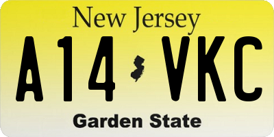 NJ license plate A14VKC