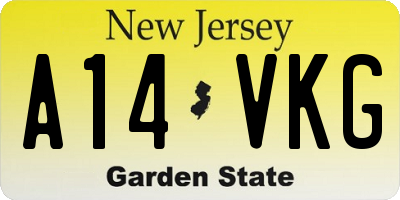 NJ license plate A14VKG
