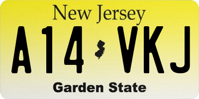 NJ license plate A14VKJ