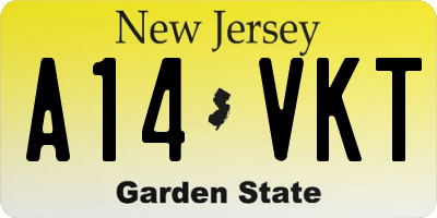 NJ license plate A14VKT