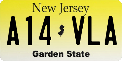NJ license plate A14VLA