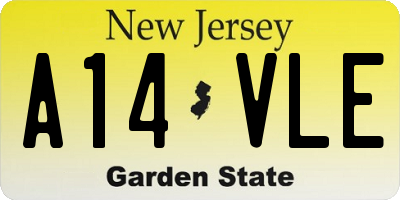 NJ license plate A14VLE