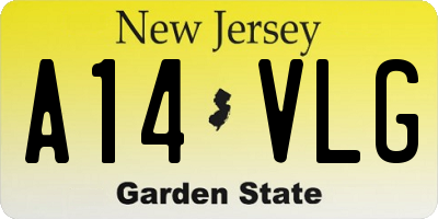 NJ license plate A14VLG