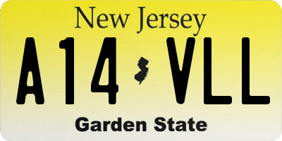 NJ license plate A14VLL